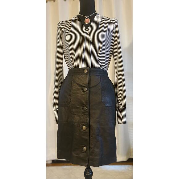 Coster Copenhagen Lamb Leather Skirt Size EU 36 Black - Picture 9 of 10